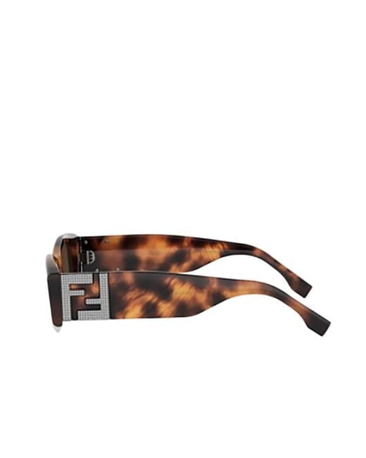 Fendi White Eyewear Geometric Frame Sunglasses