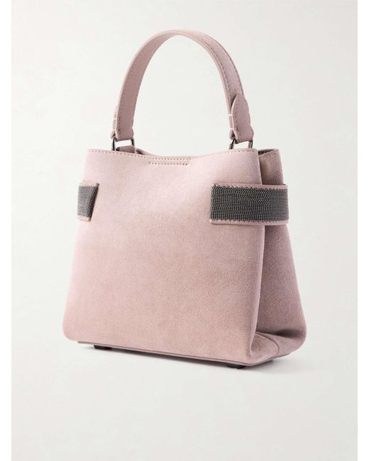 Brunello Cucinelli Pink Beaded Shoulder Bag