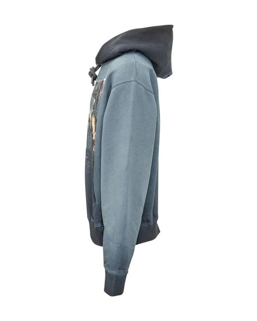 Off-White c/o Virgil Abloh Blue Hooded Sweatshirt for men