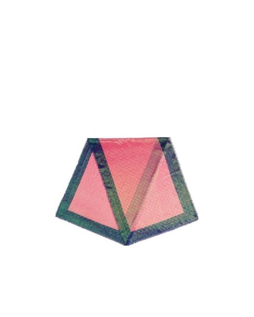 Gucci Pink Gg Supreme Iridescent Scarf