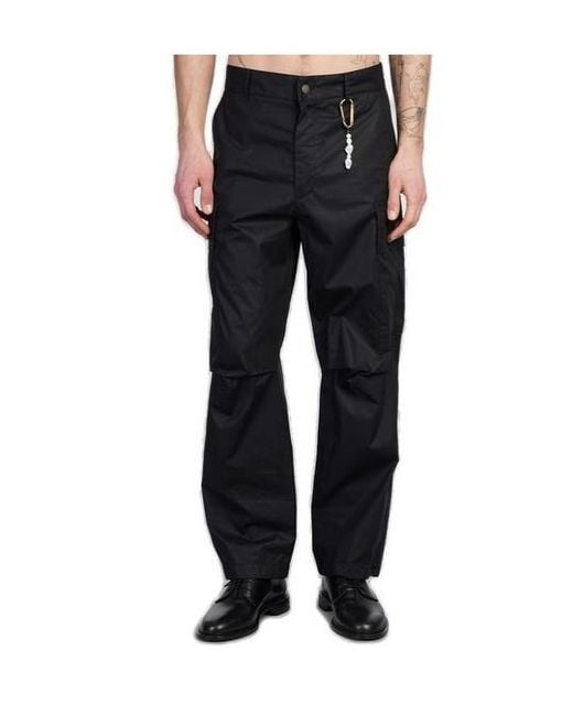 DARKPARK Black Saint Logo Patch Cargo Pants for men