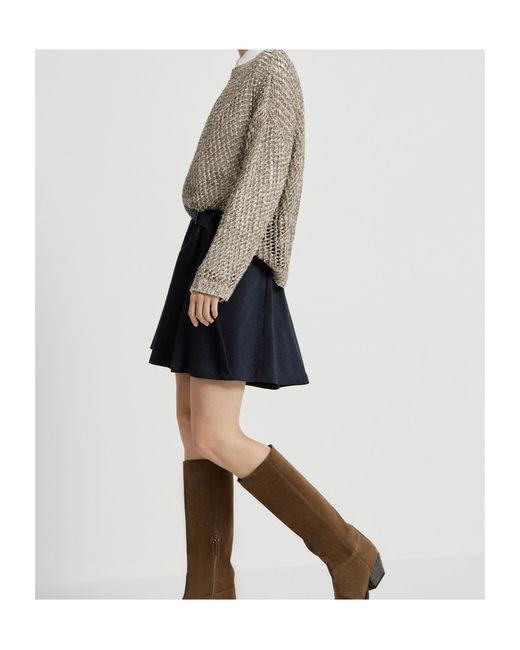 Brunello Cucinelli Blue Monili Chevron Shorts