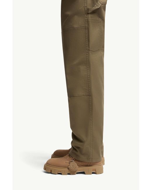 Moncler Green Cotton Gabardine Pants for men