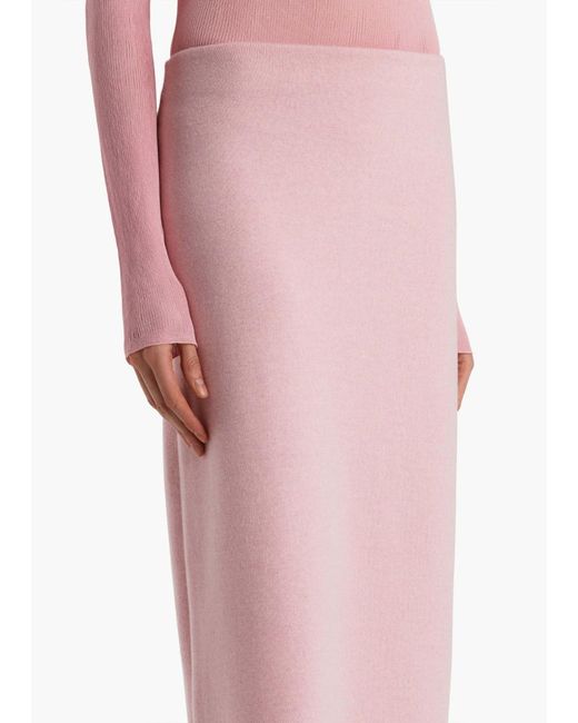 Khaite Pink Ribbed Midi Skirt