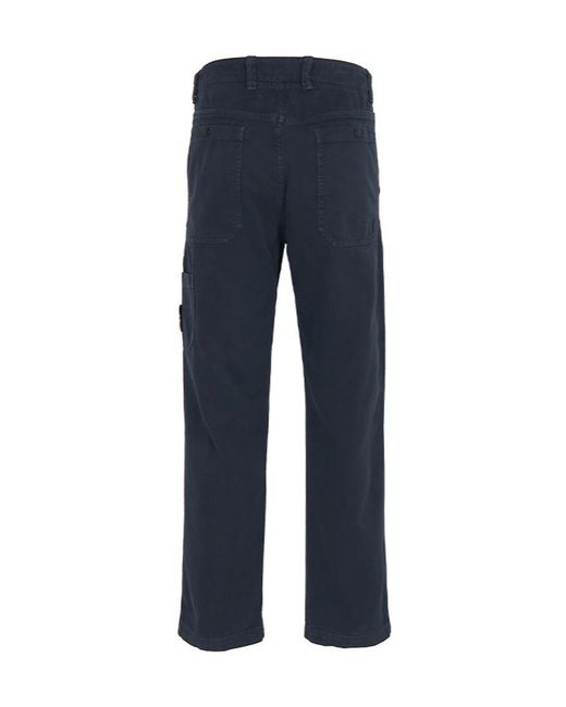 Stone Island Blue Casual Trousers With Belt Loops for men
