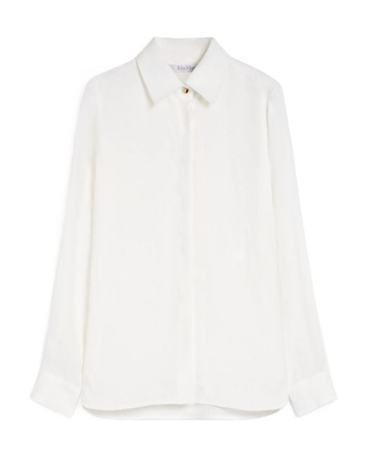 Max Mara White Collared Long-Sleeve Shirt
