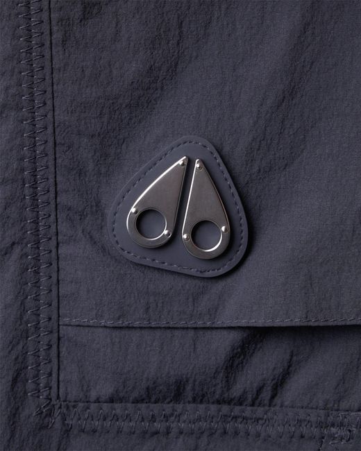 Moose Knuckles Black Logo Plaque Shorts for men