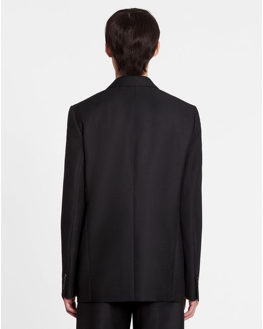 Lanvin Blue Double-Breasted Long-Sleeved Jacket for men