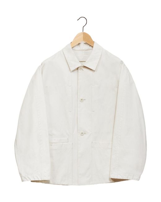 Lemaire White Straight Hem Shirt Jacket for men
