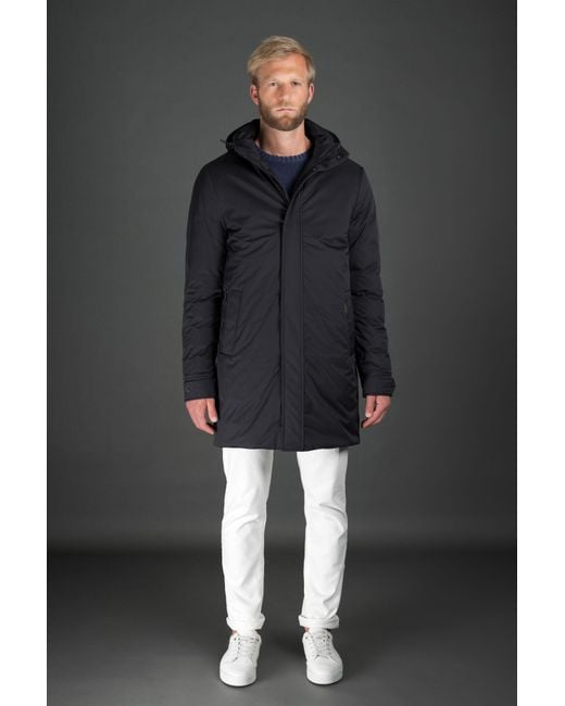 Moorer Blue Technical Gabardine Coat for men