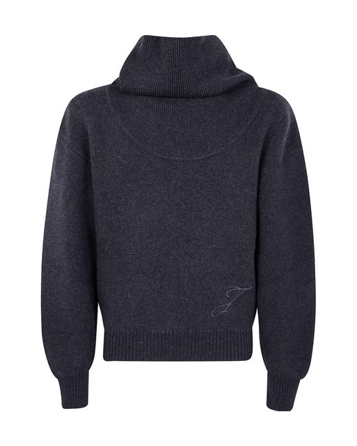 Jacquemus Blue Logo-Embroidered Wool Sweater for men