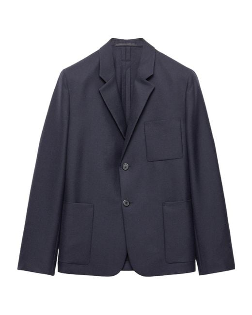 Prada Blue Single-Breasted Wool And Mohair Jacket for men