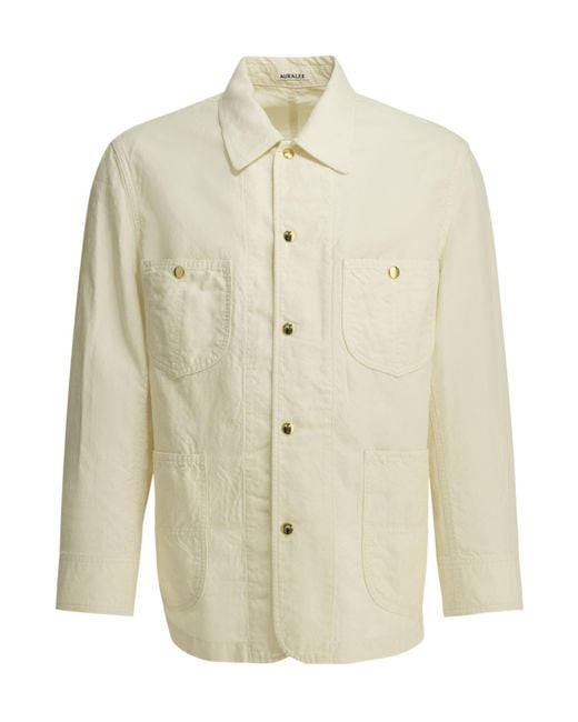 Auralee White Ox Shirt Jacket for men