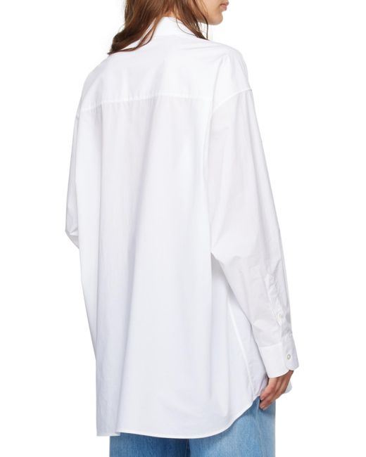 The Row White Luka Curved Hem Shirt