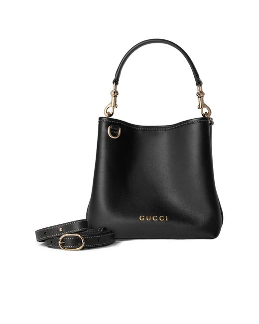 ショルダーバッグ・ポシェット Gucci Gucci Small Gg Emblem Bucket Bag GG Emblem small bucket bag in beige and white fabric | GUCCI® US