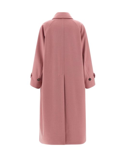Alberto Biani Pink Long Buttoned Coat
