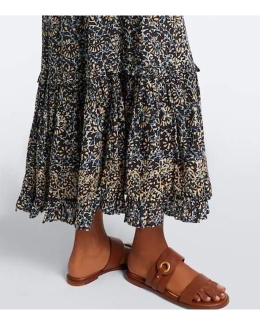 Ulla Johnson Multicolor Ophelia Printed Cotton-Blend Midi Dress