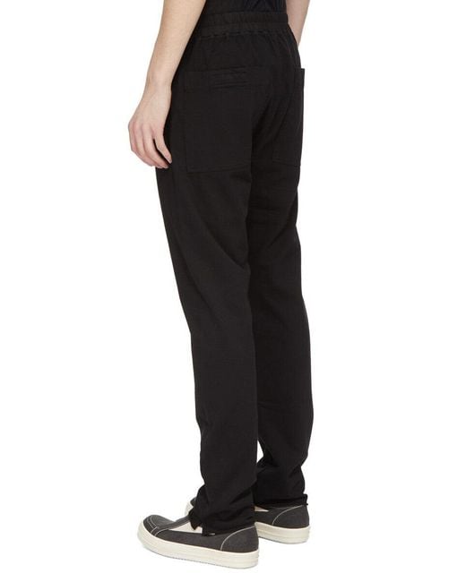 Rick Owens Black Drawstring Casual Pants for men