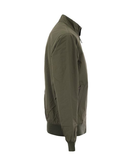 Barbour Green Zip-Up Bomber Jacket for men