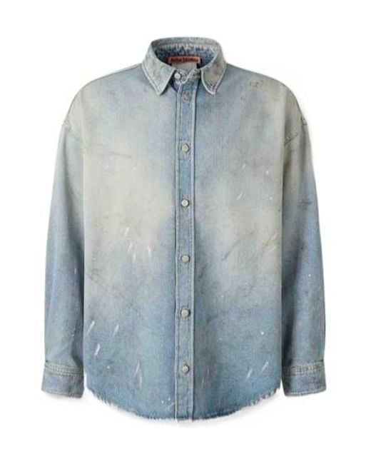 Acne Blue Long-Sleeved Denim Jacket for men