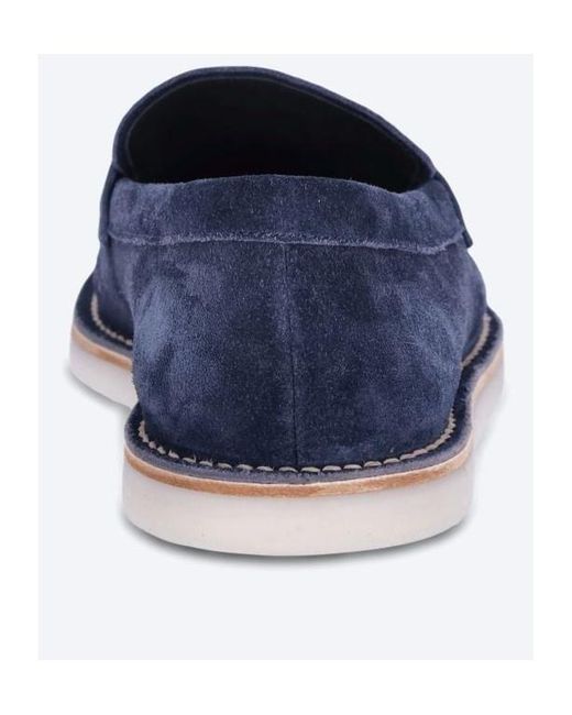 Prada Blue Round Toe Loafers for men