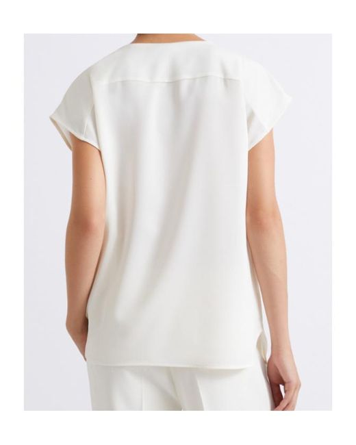 Marella White Fluid Satin Blouse