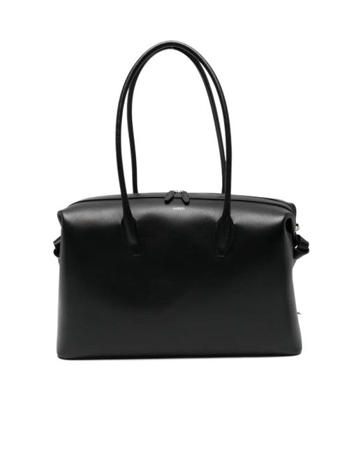 Yuzefi Black Large Brioche Leather Tote Bag