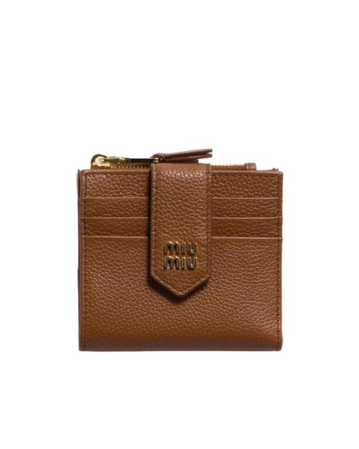 Miu Miu Brown Small Leather Wallet