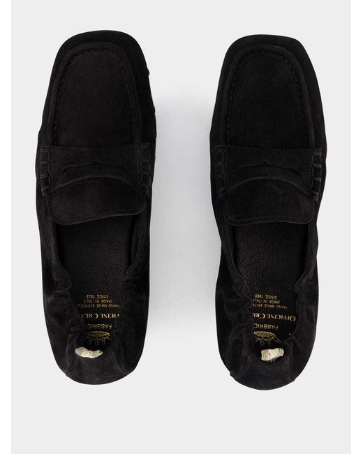 Officine Creative Black Travis Suede Loafers for men