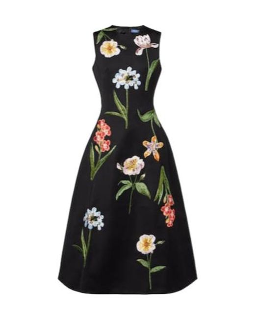 Leo Black C Floral Midi Dress