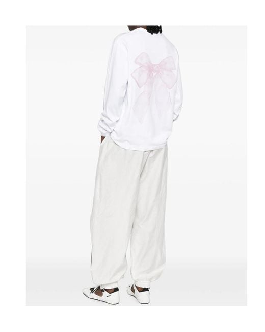 CECILIE BAHNSEN White Long-Sleeved T-Shirt
