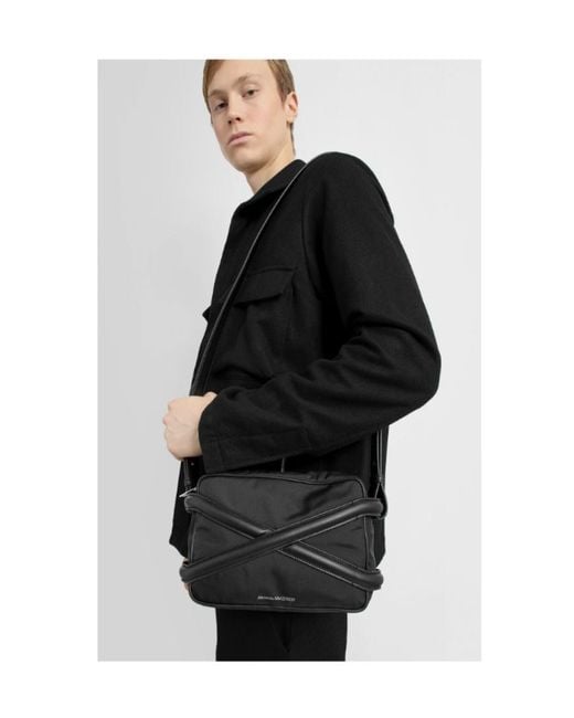 McQueen Black The Harness Camera Bag for men