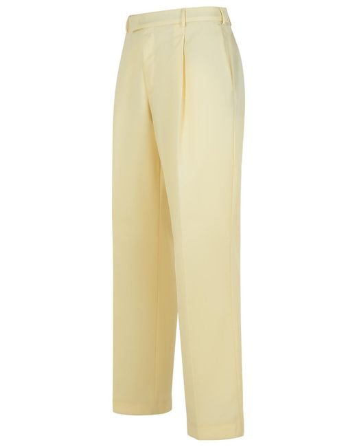 PT01 Yellow Pt Torino Quindici Pleated Pants for men