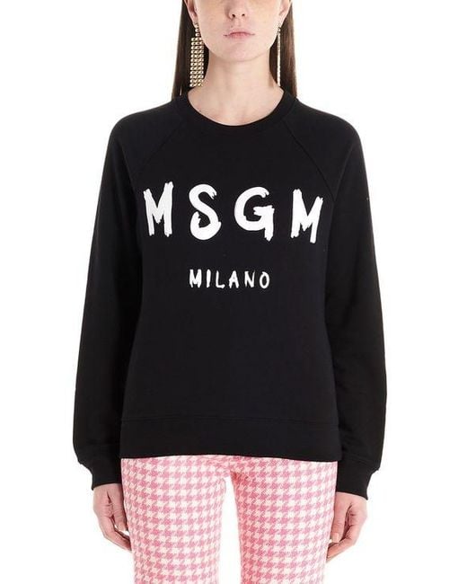 MSGM Black Logo Details Hoodie