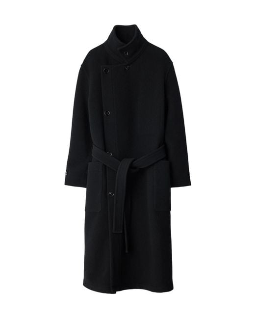 Lemaire Black Long-Sleeved Wrap Coat