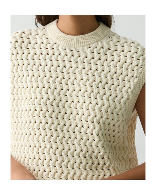 Theory Natural Cable-Knitted Sleeveless Vest