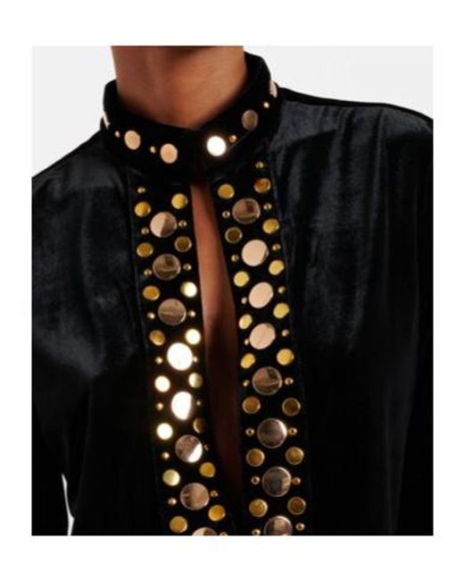 Dodo Bar Or Black Arol Studded Velvet Maxi Dress