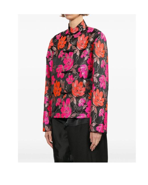 Comme des Garçons Red Floral Pattern Jacket