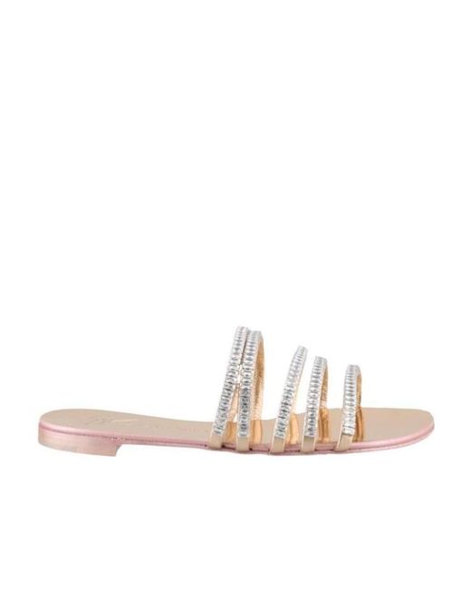 Giuseppe Zanotti Natural Crystal Ringed Sandals