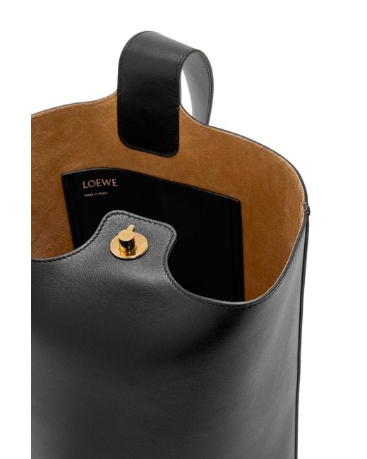 Loewe Black Medium Pebble Bucket Bag