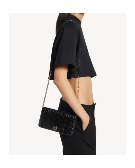 Balenciaga White Logo Chain Clutch Bag