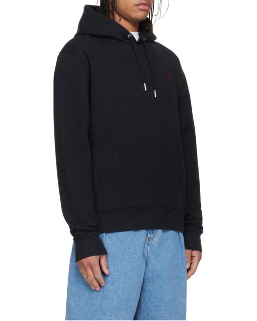AMI Blue Ami De Coeur Drawstring Hoodie for men