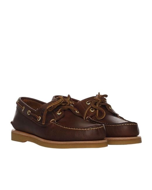 Timberland Brown Contrast Stitched Loafers for men