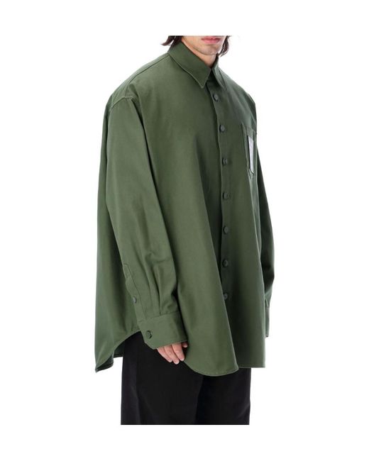 Raf Simons Green Large Profile Logo Patch Shirt for men