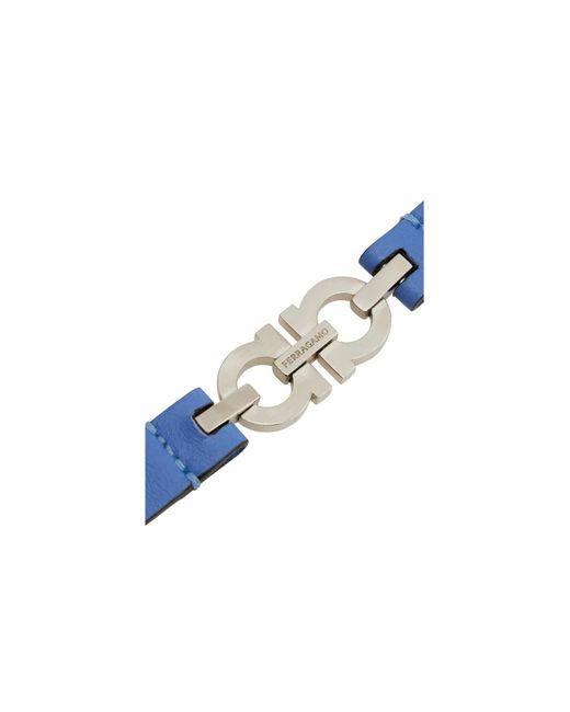 Ferragamo Blue Ferragamo Double Gancini Bracelet for men