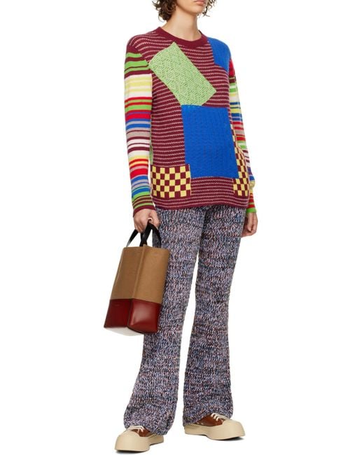 Marni Red Panelled Tote Bag