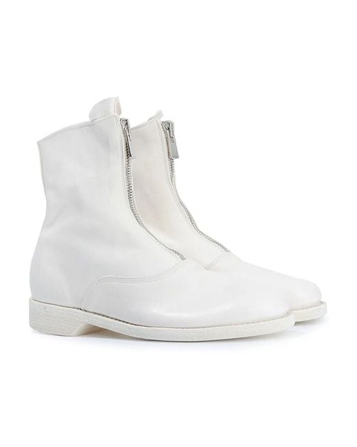Guidi White Logo Short Boots