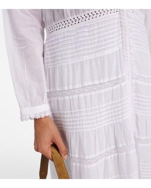 Isabel Marant White Lace-Trimmed Cotton Maxi Dress