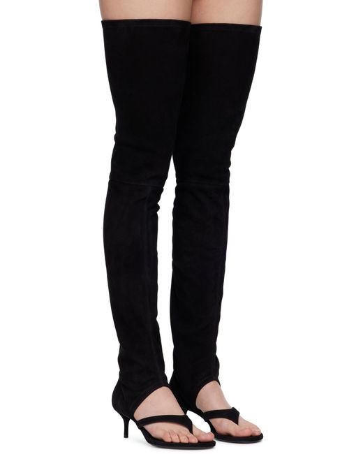 Alaïa Black Stretch Suede 55 High Boots