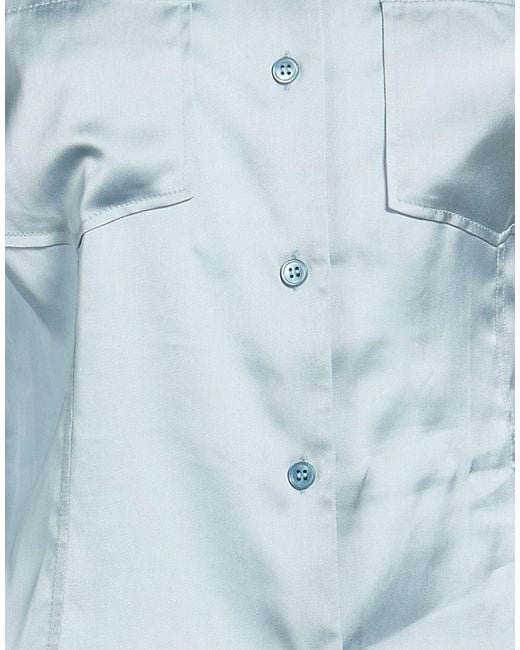 Jacquemus Blue Solid-Colored Satin Shirt